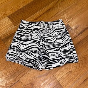 Zebra Print High Waisted Shorts